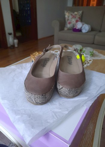 Bej Süet Kadın Dolgu Topuklu Ayakkabı - Görsel 5