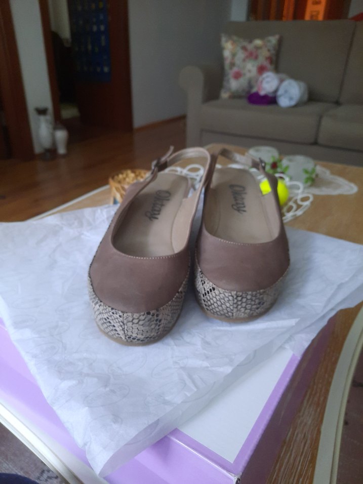 Bej Süet Kadın Dolgu Topuklu Ayakkabı - Görsel 5