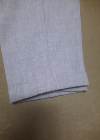 Gri Regular Fit Keten Beli lastikli Kadın Pantolon - Görsel 6