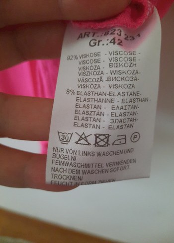 Pembe Dökümlü Kısa Kollu Kadın Bluz - Görsel 4