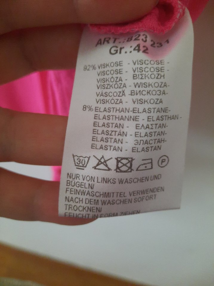 Pembe Dökümlü Kısa Kollu Kadın Bluz - Görsel 4