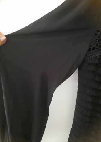 Siyah Goth Uzun Kollu Midi Tunik - Görsel 6