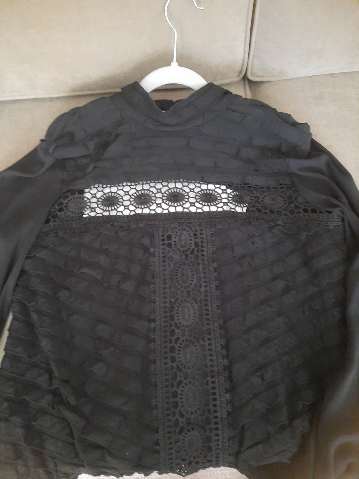 Siyah Goth Uzun Kollu Midi Tunik - Görsel 4