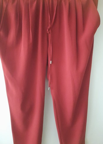 Kiremit rengi Rahat Kesim Kadın Pantolon - Görsel 3