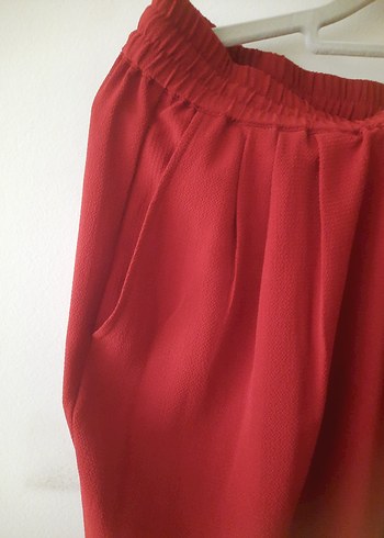 Kiremit rengi Rahat Kesim Kadın Pantolon - Görsel 5