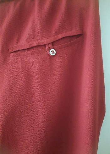 Kiremit rengi Rahat Kesim Kadın Pantolon - Görsel 7