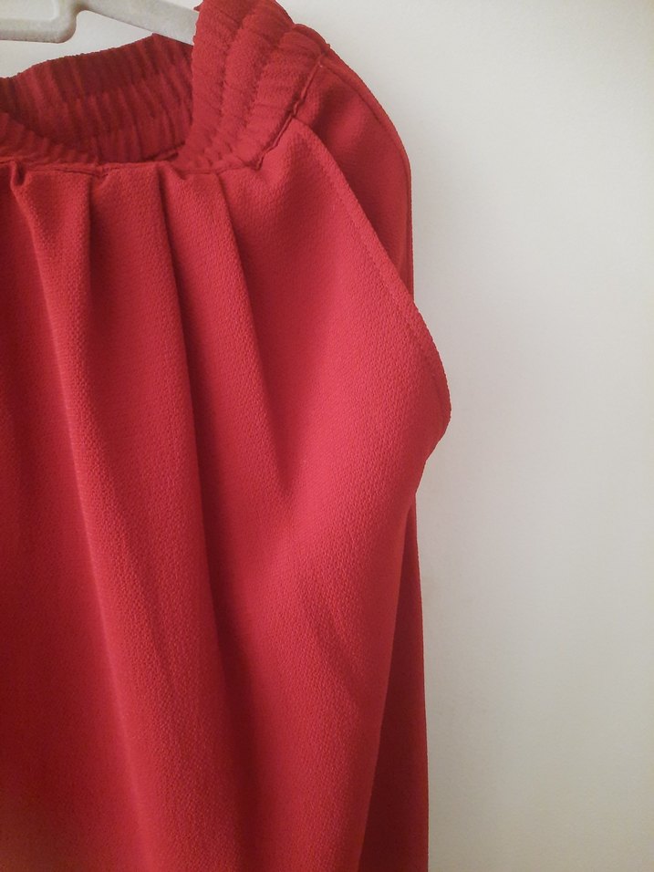 Kiremit rengi Rahat Kesim Kadın Pantolon - Görsel 4