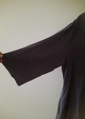 Gri Uzun Kollu V Yakalı Tunik ebise - Görsel 8