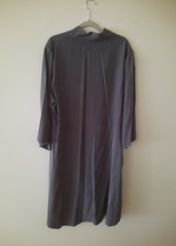 Gri Uzun Kollu V Yakalı Tunik ebise - Görsel 3