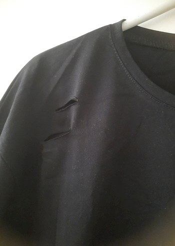 Siyah Mini Tişört Kısa Kollu, Salaş - Görsel 5