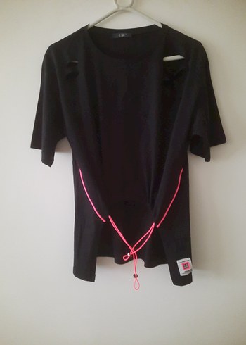 Siyah Mini Tişört Kısa Kollu, Salaş - Görsel 2