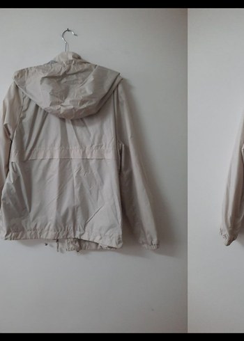 Bej Kadın Midi Ceket,yağmurluk,rüzgarlık. - Görsel 2