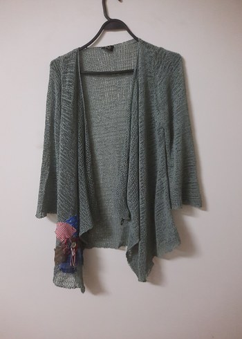 Nakış Detaylı Gri Kadın Triko Kazak,hırka - Görsel 7