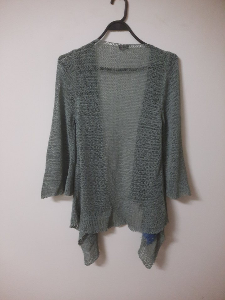 Nakış Detaylı Gri Kadın Triko Kazak,hırka - Görsel 5