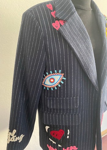 Quzu Nakışlı Kadın Blazer Ceket