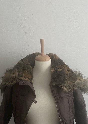 Kahverengi Kürklü Kadın Mont - Görsel 4