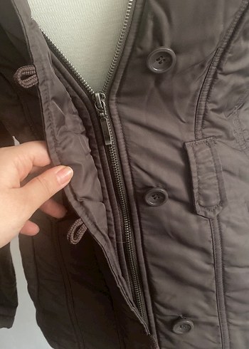 Kahverengi Kürklü Kadın Mont - Görsel 2