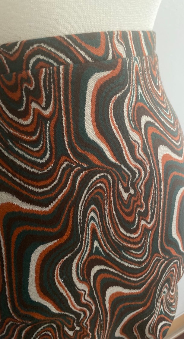 Drapeli Kahverengi Mini Etek - Görsel 2