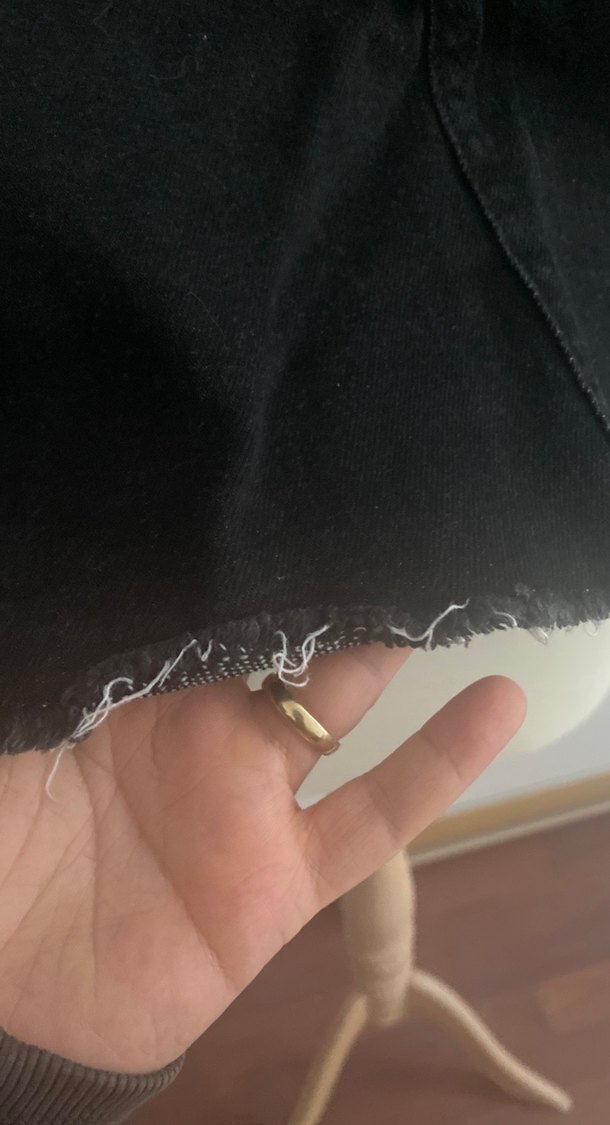 Siyah Denim Mini Etek - Görsel 2