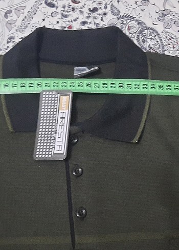 Erkek Haki Polo Tişört Düğmeli Uzun Kollu