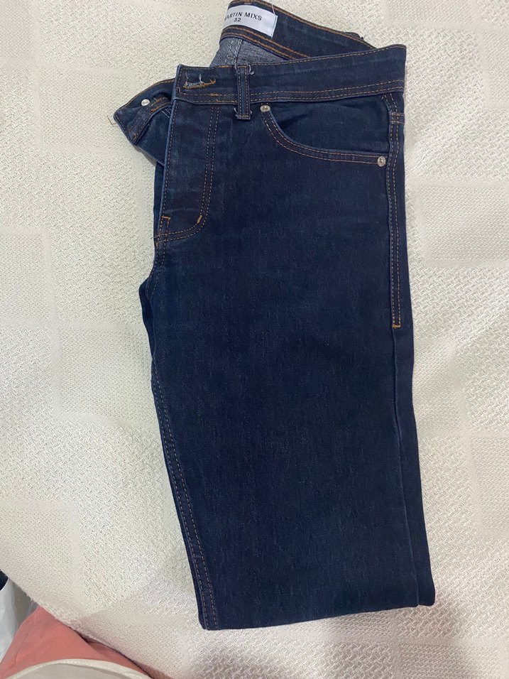 Erkek Koyu Mavi Midi Denim Jean - Görsel 3