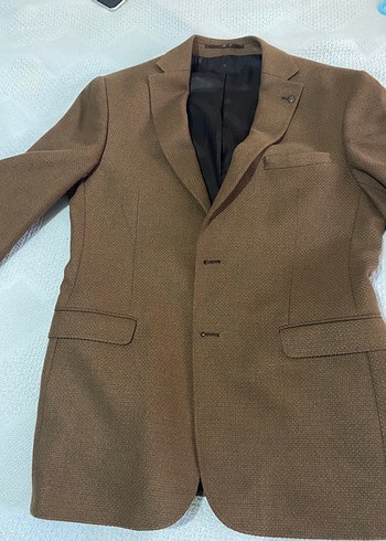 Kahverengi Düğmeli Erkek Blazer Ceket