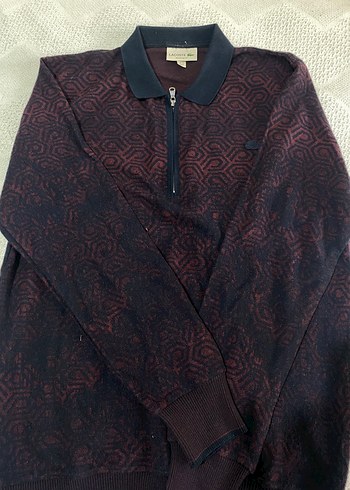 Bordo Desenli Fermuarlı Erkek Kazak - Görsel 2