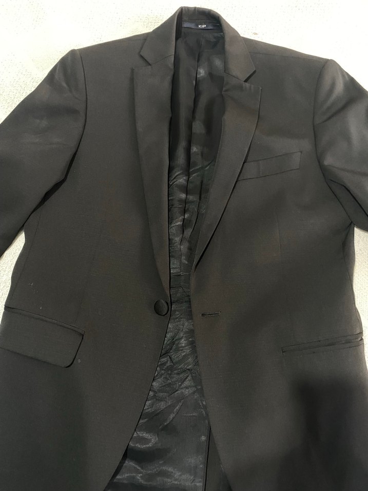 Düğmeli Siyah Erkek Takım Elbise - Görsel 2