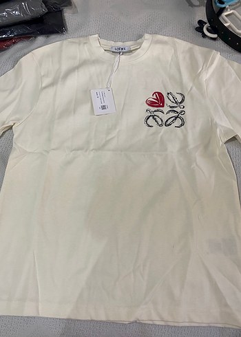 Beyaz Baskılı Oversize Pamuklu Tişört