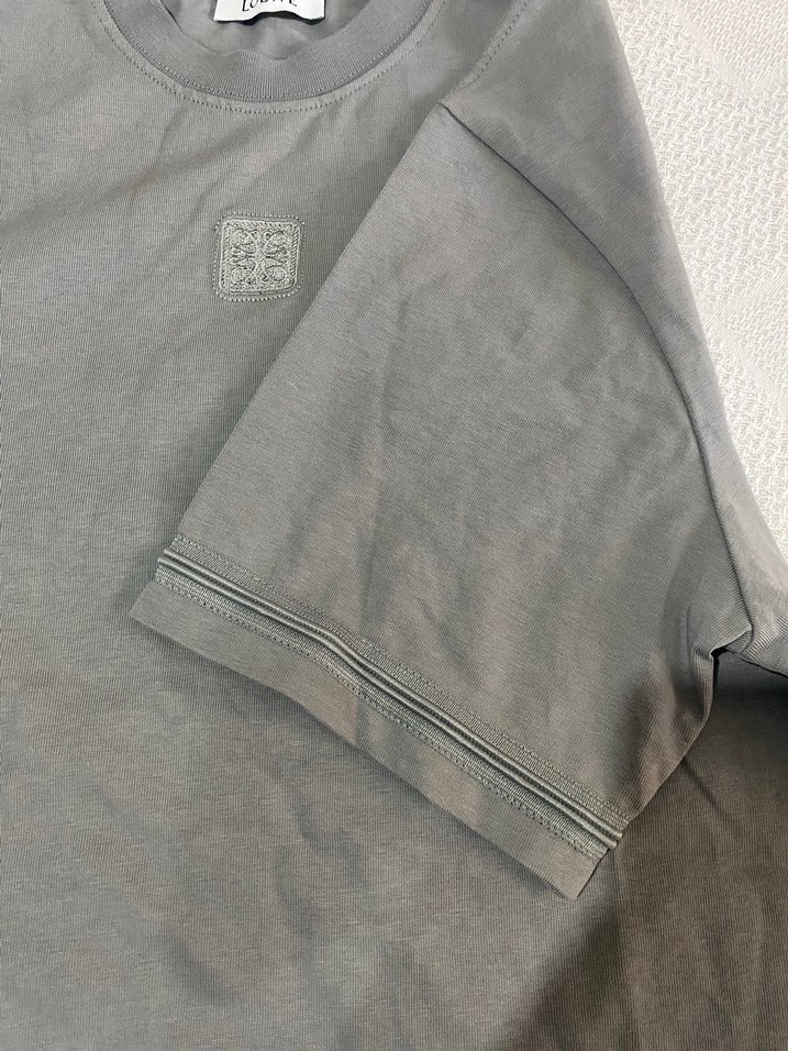 Gri Erkek Keten Tişört, Yuvarlak Yaka, Kısa Kollu - Görsel 2