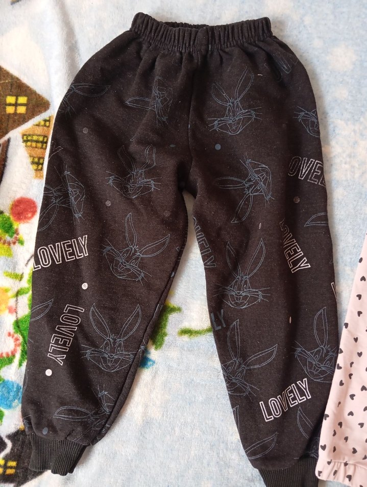 Kızlar için Elastik Bel Pastel Pembe Tayt - Görsel 2