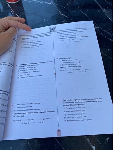  Endemik yayınları 11. Sınıf biyoloji soru bankası