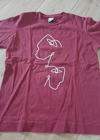Bordo Baskılı Tişört