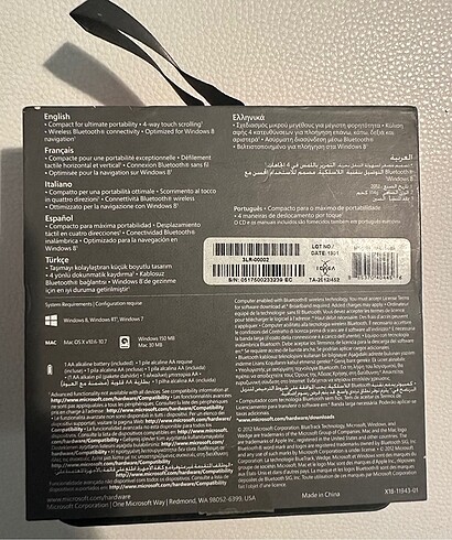Beden Microsoft Wedge Touch Mouse (Arızalı)