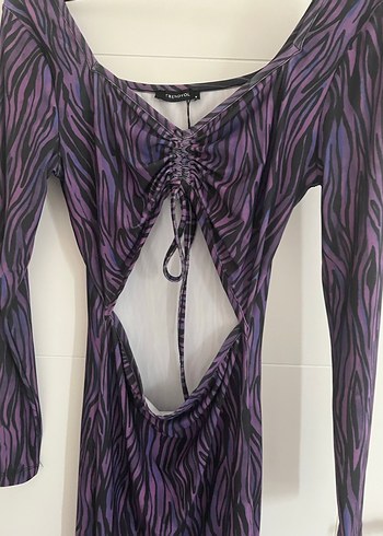 Zebra desenli elbise - Görsel 3