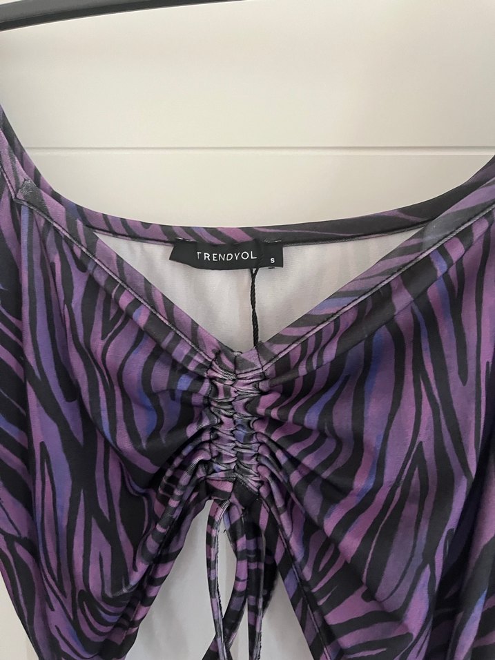 Zebra desenli elbise - Görsel 2