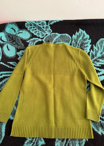 Yeşil Örgü Kadın Klasik Kazak - Görsel 3