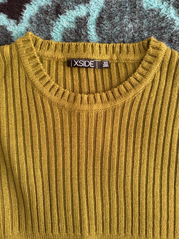 Yeşil Örgü Kadın Klasik Kazak - Görsel 2