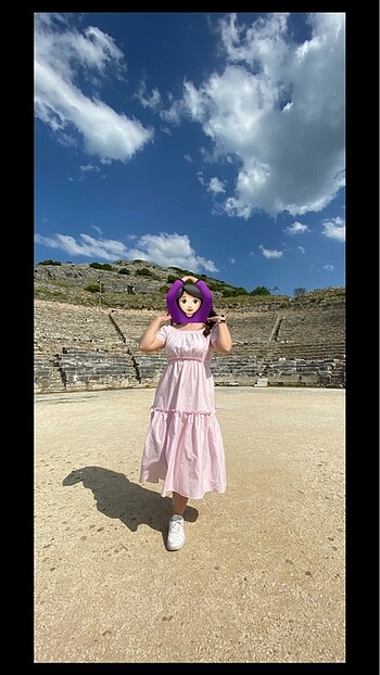 Pembe midi boy elbise