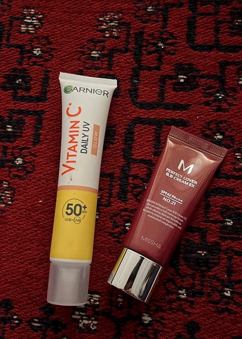 Garnier Vitamin C SPF 50+ Güneş Koruyucu ve Missha BB krem