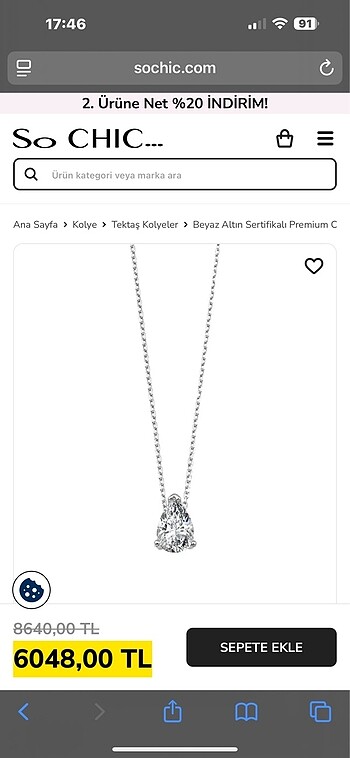 So chic Tasli Damla Tektas Kolye