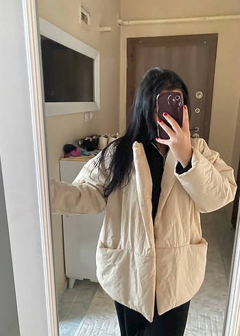 l Beden Bej Midi Şişme Kadın Kışlık Mont