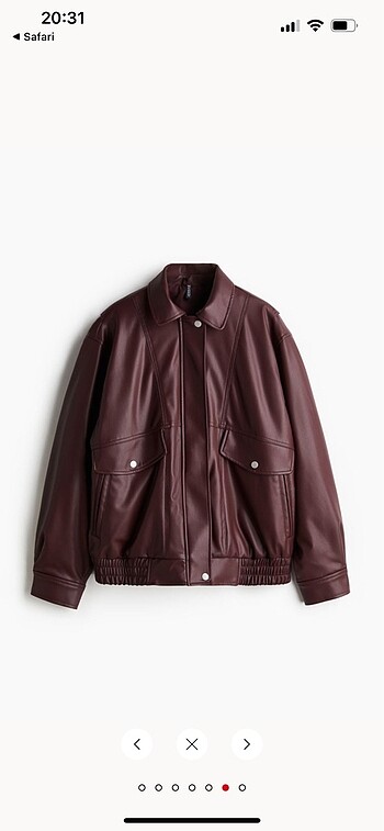 xs Beden bordo Renk H&M viral olan oversize deri ceket