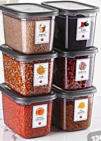 1300 ml 6 qdet saklama kabı seti