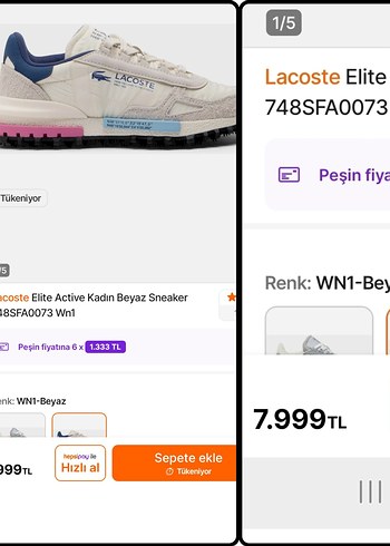 40 Beden beyaz Renk Lacoste Spor Ayakkabı #zara #nike #adidas #mango #lacoste