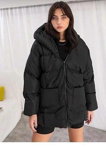 l Beden Yarasa kol oversize şişme mont