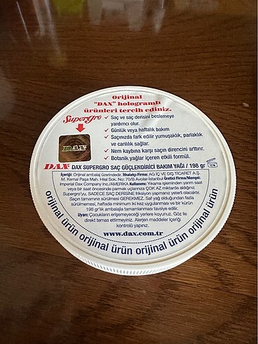 Diğer Dax Supergro Saç Bakım Yağı