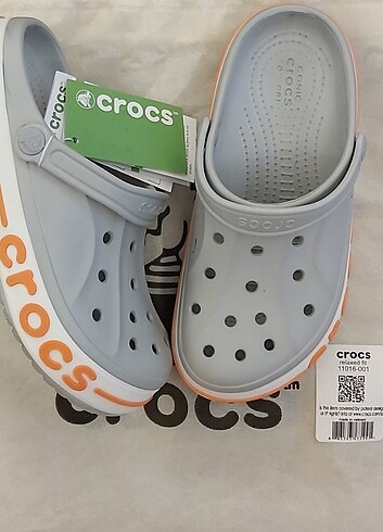 Crocs Gri - Turuncu Kadın Terlik Made in Bosnia
