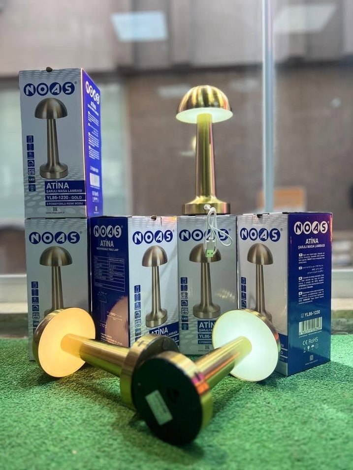 3 RENK ŞARJLI DİMLİ RETRO MASA LAMBASI - Görsel 2