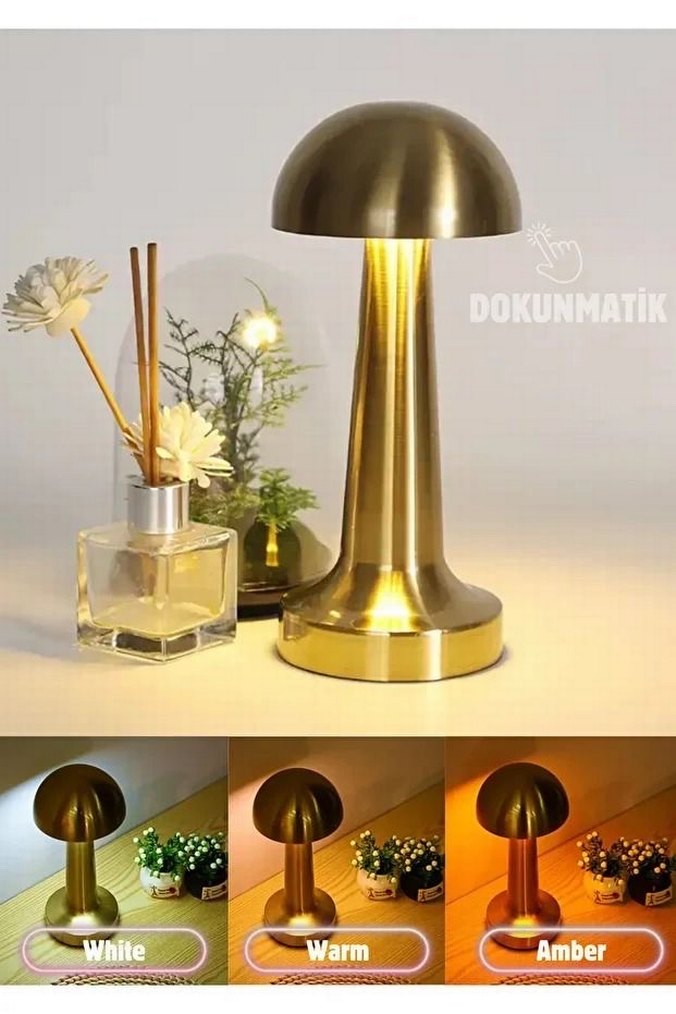 3 RENK ŞARJLI DİMLİ RETRO MASA LAMBASI - Görsel 4